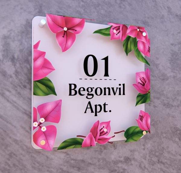 KAPI ÖNÜ TABELASI 20X20 BEYAZ ( ÇİÇEK SERİSİ )